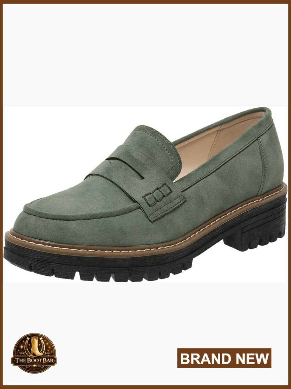 Platform Penny Loafers Slip On Chunky Lug Sole Comfort Work Casual Shoes